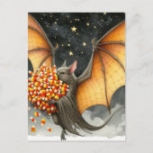 Halloween Bat With Candy Postkarte (Vorderseite)