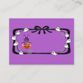 Halloween Bat With Candy Purple Platzkarte