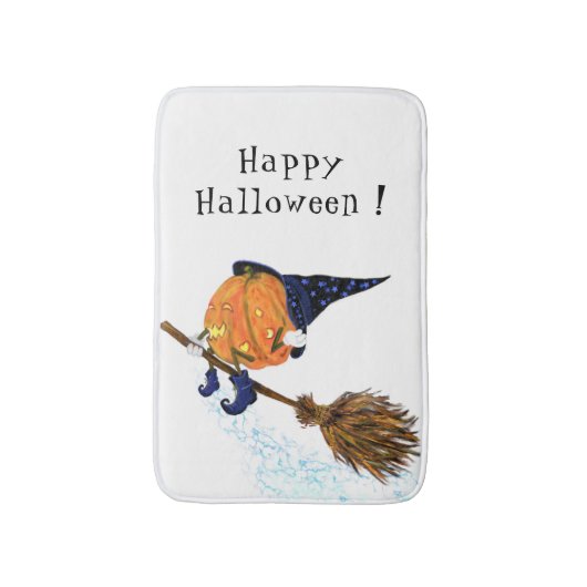 Halloween Bath Mat Hexenkürbis Badematte (Vorderseite Vertikal)