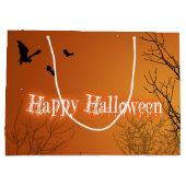Halloween Bats & Bäume - Große Geschenktasche Große Geschenktüte (Rückseite)