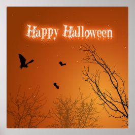 Halloween Bats & Bäume - Poster