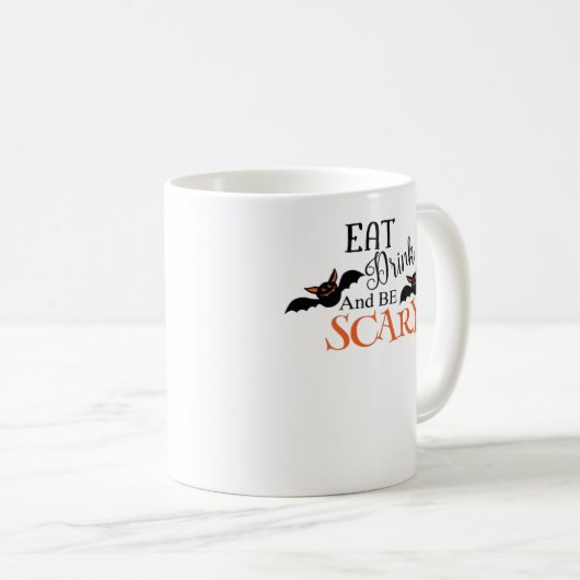 Halloween Bats Be Scary Funny Meme Kaffeetasse (VorderseiteRechts)