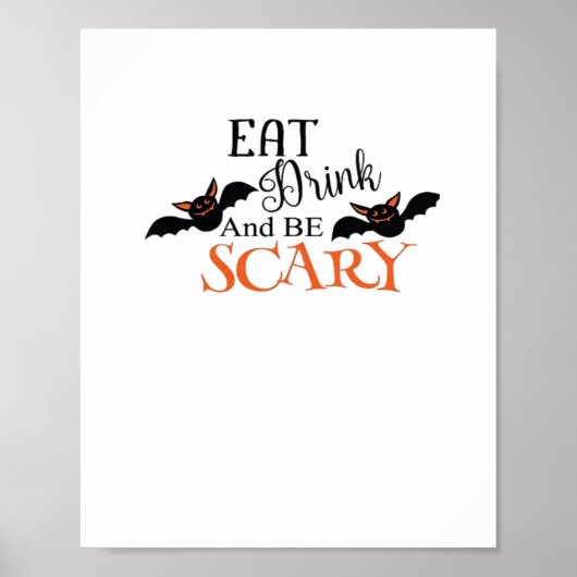 Halloween Bats Be Scary Funny Meme Poster (Vorne)