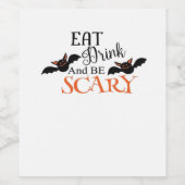 Halloween Bats Be Scary Funny Meme Weinetikett (Einzelnes Label)