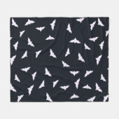Halloween Bats Black Fleece Blanket (Vorderseite (Horizontal))