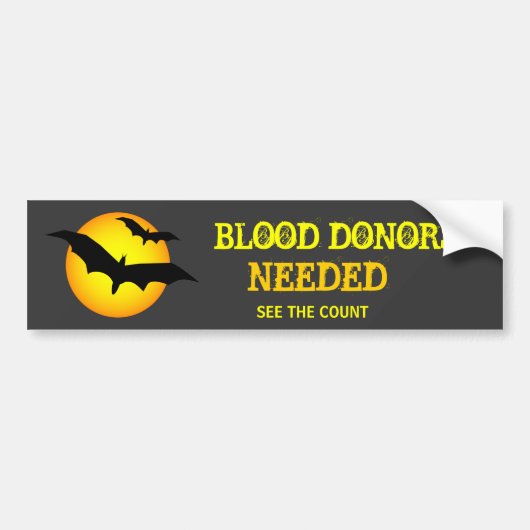 Halloween Bats Blutspender brauchen Autoaufkleber (Vorne)