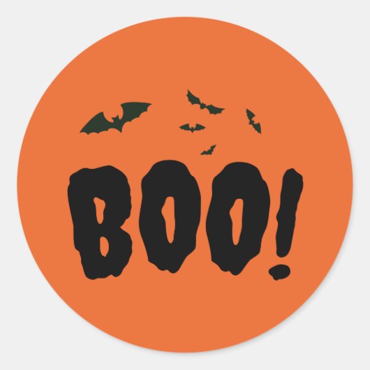 Halloween Bats Boo Runder Aufkleber (Vorderseite)