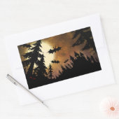 Halloween Bats, Burg und Mond Rechteckiger Aufkleber (Umschlag)