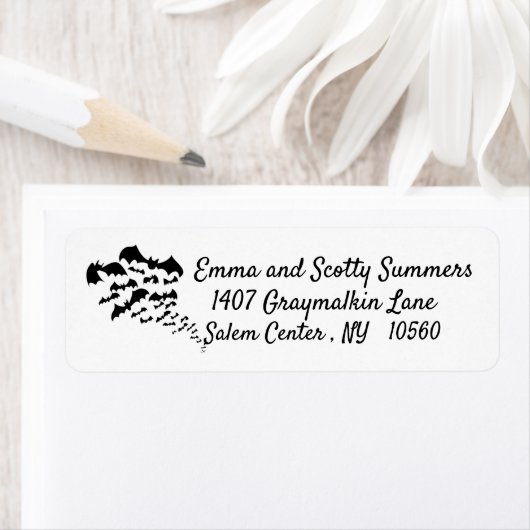 Halloween Bats Flying Rücksendeadresse (Insitu)