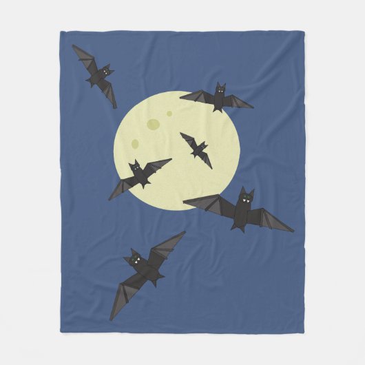Halloween Bats flying with moon Fleecedecke (Vorderseite)