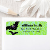 Halloween Bats Green Rücksendeadresse (Insitu)