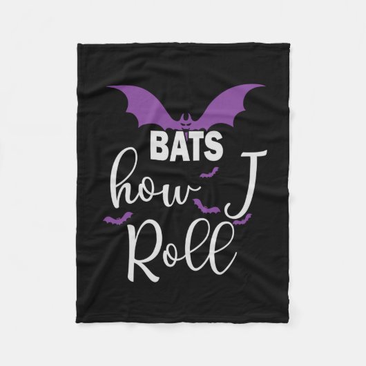 Halloween Bats How I Roll Birthday Fleecedecke (Vorderseite)