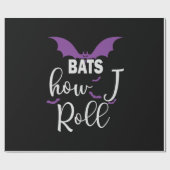 Halloween Bats How I Roll Birthday Geschenkpapier (Flach)