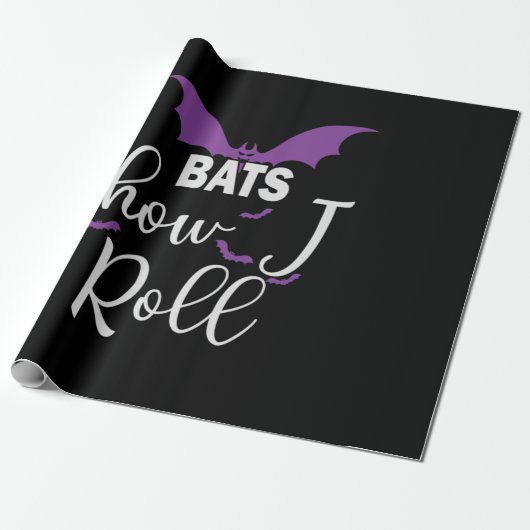 Halloween Bats How I Roll Birthday Geschenkpapier (Ungerollt)