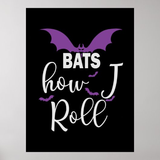 Halloween Bats How I Roll Birthday Poster (Vorne)