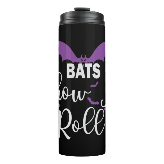 Halloween Bats How I Roll Birthday Thermosbecher (Vorderseite)