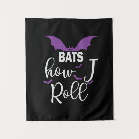 Halloween Bats How I Roll Birthday Wandteppich (Vorderseite)