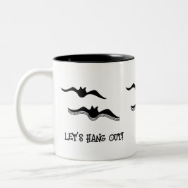 Halloween Bats, lass uns ausgehen! Zweifarbige Tasse