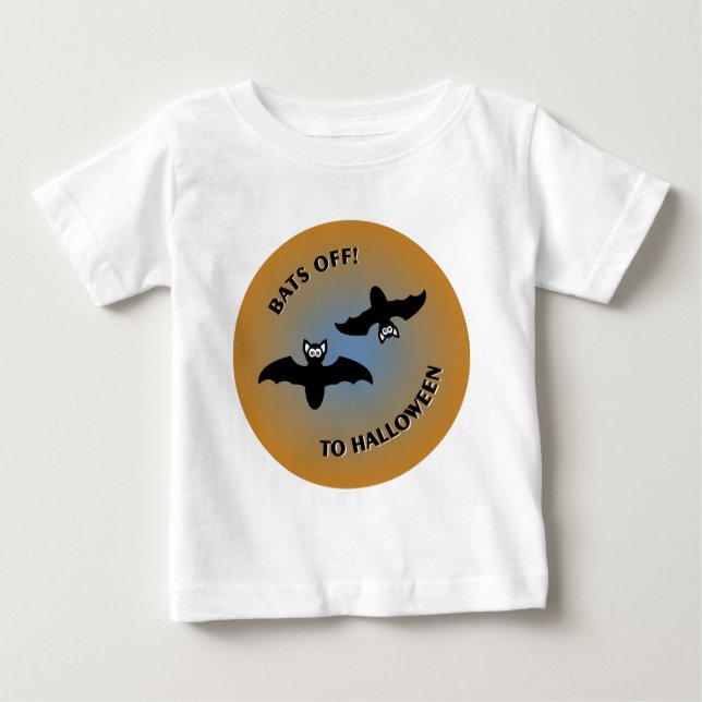 Halloween Bats Orange Blue Baby T-shirt (Vorderseite)