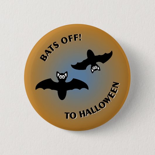 Halloween Bats Orange Blue Button (Vorderseite)