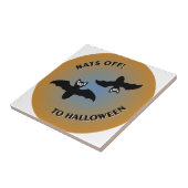 Halloween Bats Orange Blue Fliese (Seite)