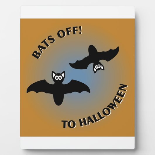 Halloween Bats Orange Blue Fotoplatte (Vorderseite)