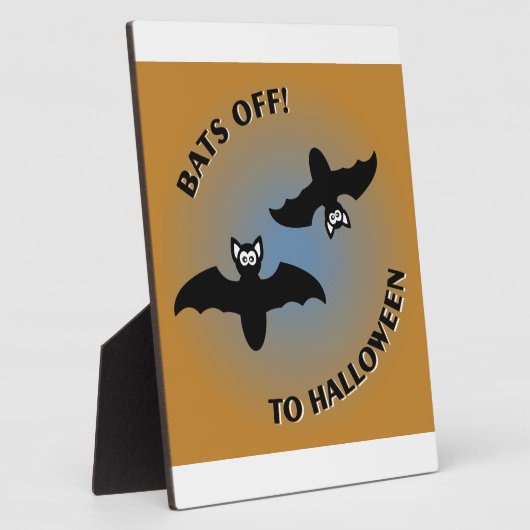 Halloween Bats Orange Blue Fotoplatte (Seite)