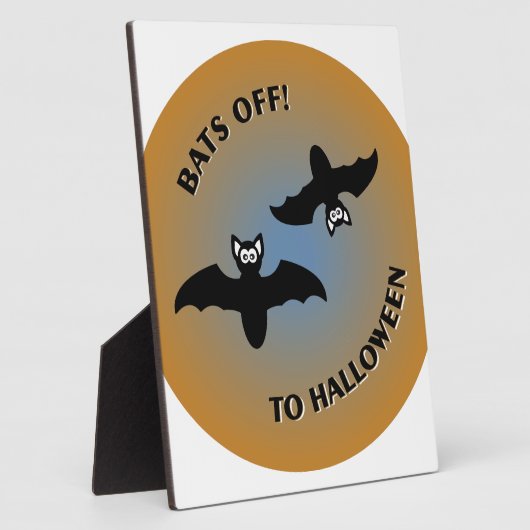 Halloween Bats Orange Blue Fotoplatte (Seite)