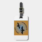 Halloween Bats Orange Blue Gepäckanhänger (Vorderseite vertikal)