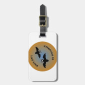 Halloween Bats Orange Blue Gepäckanhänger (Vorderseite vertikal)