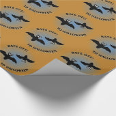 Halloween Bats Orange Blue Geschenkpapier (Ecke)