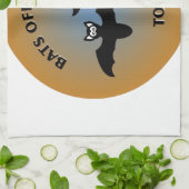 Halloween Bats Orange Blue Geschirrtuch (Gefaltet)