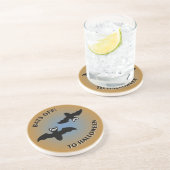 Halloween Bats Orange Blue Getränkeuntersetzer (Seite)