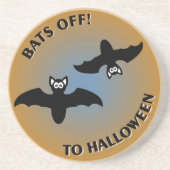 Halloween Bats Orange Blue Getränkeuntersetzer (Vorne)