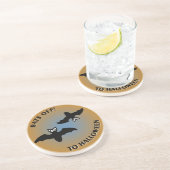 Halloween Bats Orange Blue Getränkeuntersetzer (Seite)