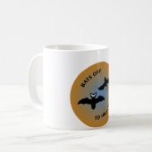 Halloween Bats Orange Blue Kaffeetasse (Vorderseite Links)