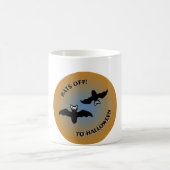 Halloween Bats Orange Blue Kaffeetasse (Mittel)