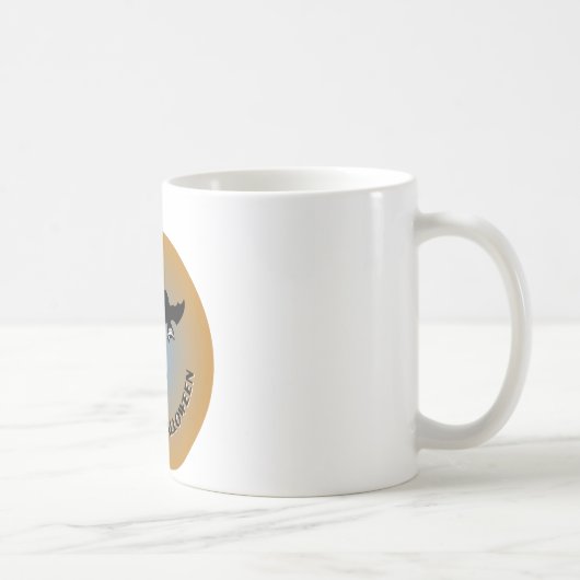 Halloween Bats Orange Blue Kaffeetasse (Rechts)