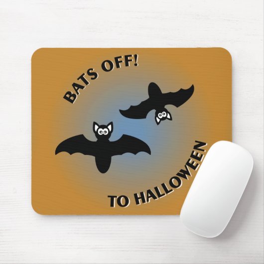 Halloween Bats Orange Blue Mousepad (Mit Mouse)