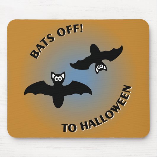 Halloween Bats Orange Blue Mousepad (Vorne)