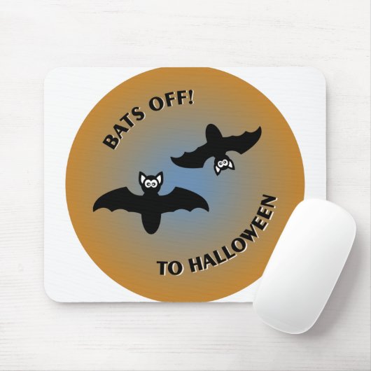 Halloween Bats Orange Blue Mousepad (Mit Mouse)