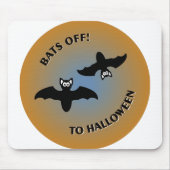 Halloween Bats Orange Blue Mousepad (Vorne)