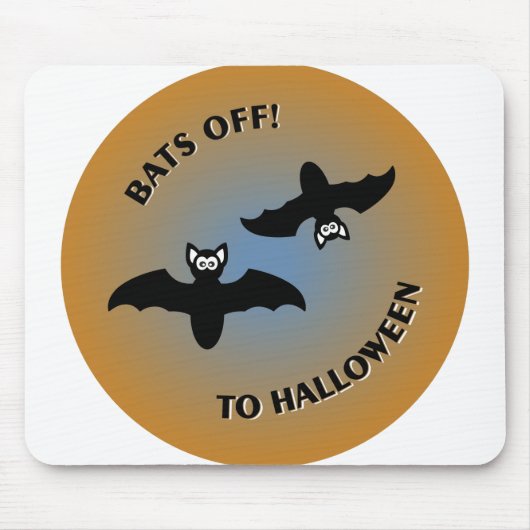 Halloween Bats Orange Blue Mousepad (Vorne)
