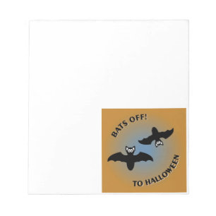 Halloween Bats Orange Blue Notizblock