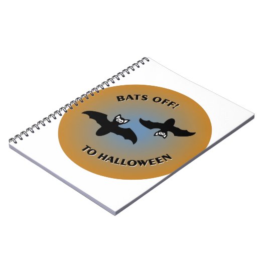 Halloween Bats Orange Blue Notizblock (Linke Seite)