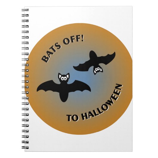Halloween Bats Orange Blue Notizblock (Vorderseite)