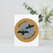 Halloween Bats Orange Blue Postkarte (Stehend Vorderseite)
