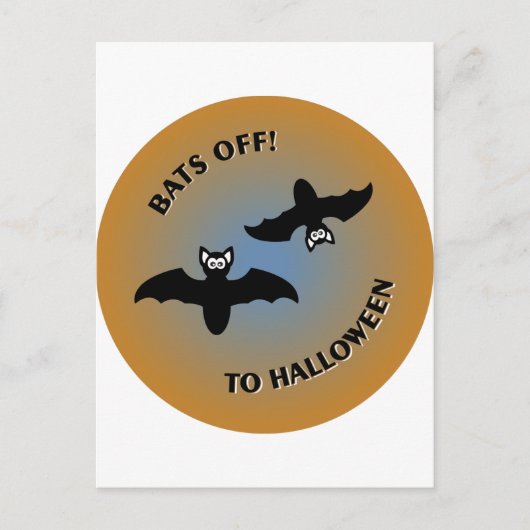 Halloween Bats Orange Blue Postkarte (Vorderseite)