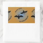 Halloween Bats Orange Blue Rechteckiger Aufkleber (Tasche)