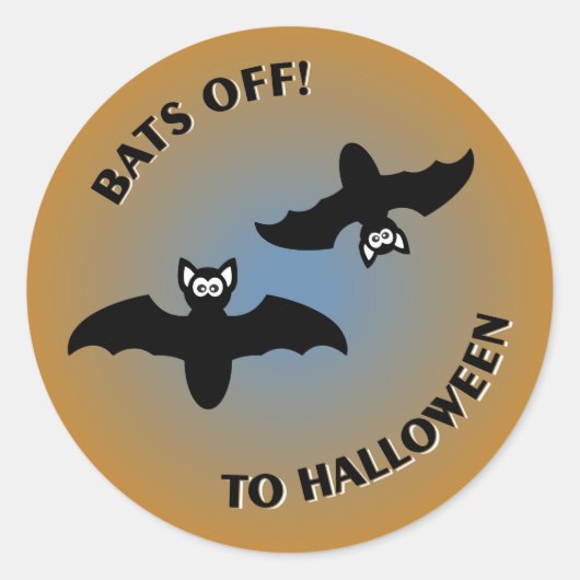 Halloween Bats Orange Blue Runder Aufkleber (Vorderseite)
